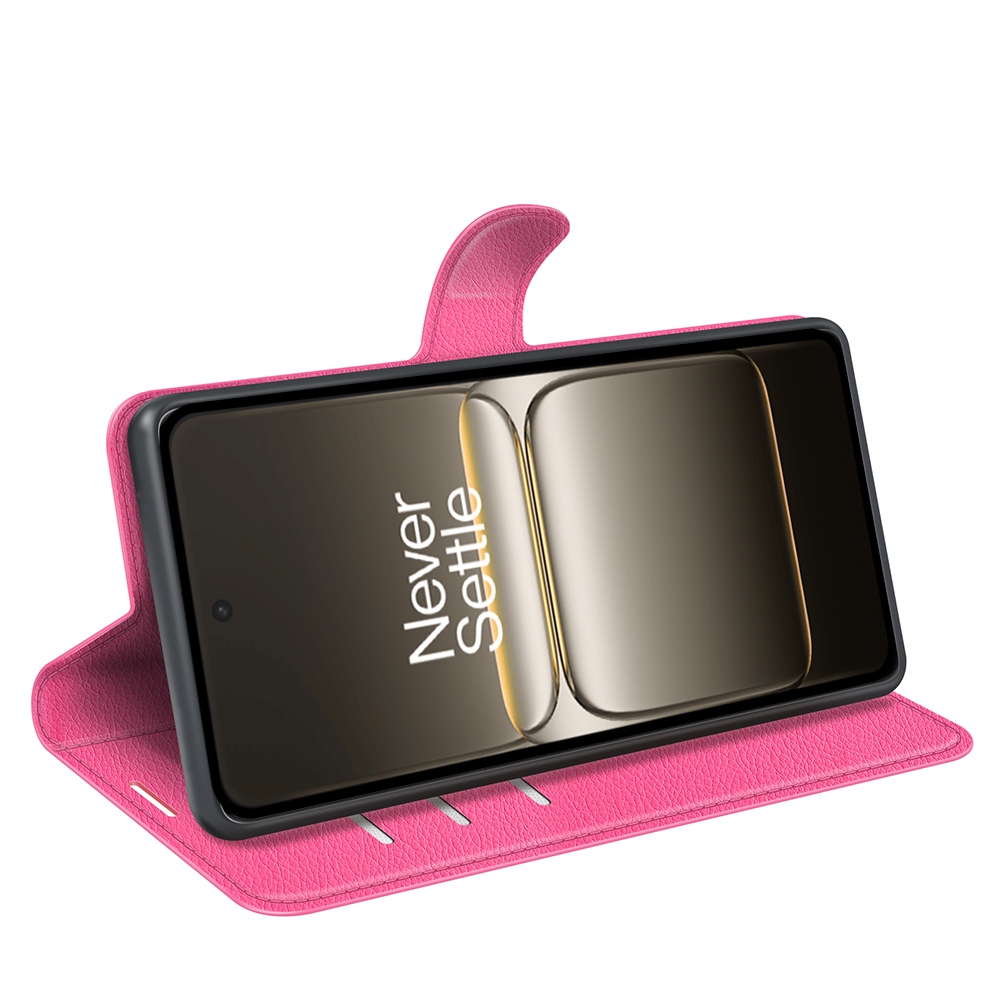 Litchi knížkové pouzdro na OnePlus Nord 5 5G - rose