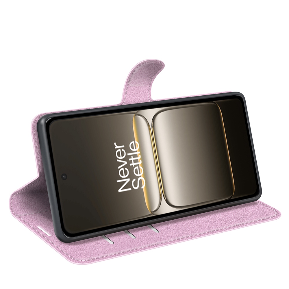 Litchi knížkové pouzdro na OnePlus Nord 5 5G - růžové