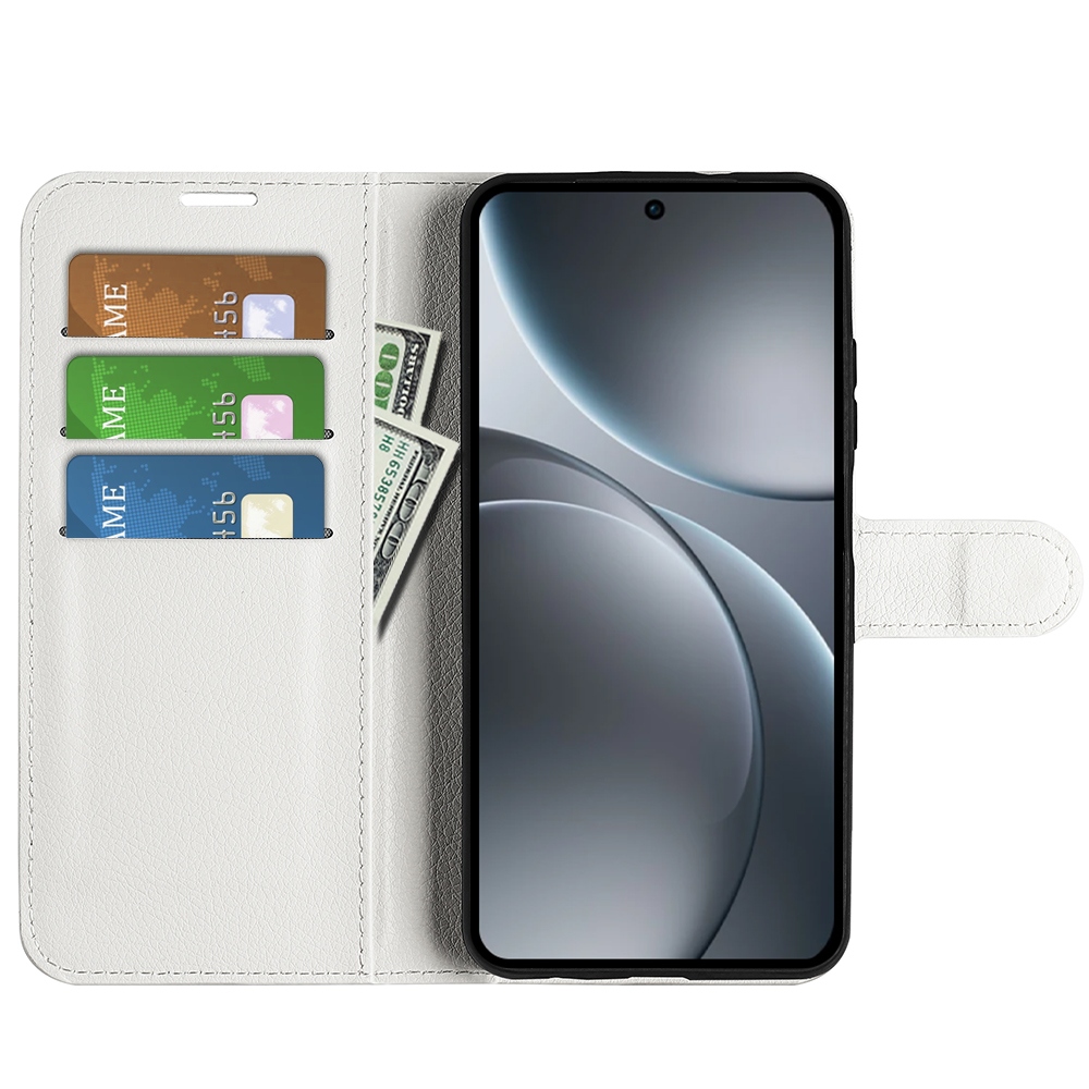 Litchi knížkové pouzdro na Oppo Find X9 5G - bílé