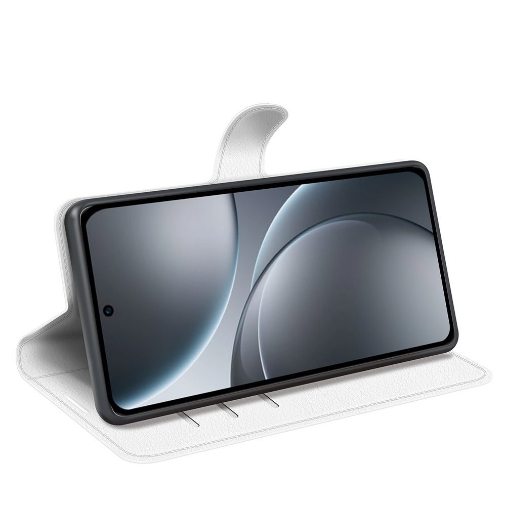 Litchi knížkové pouzdro na Oppo Find X9 5G - bílé