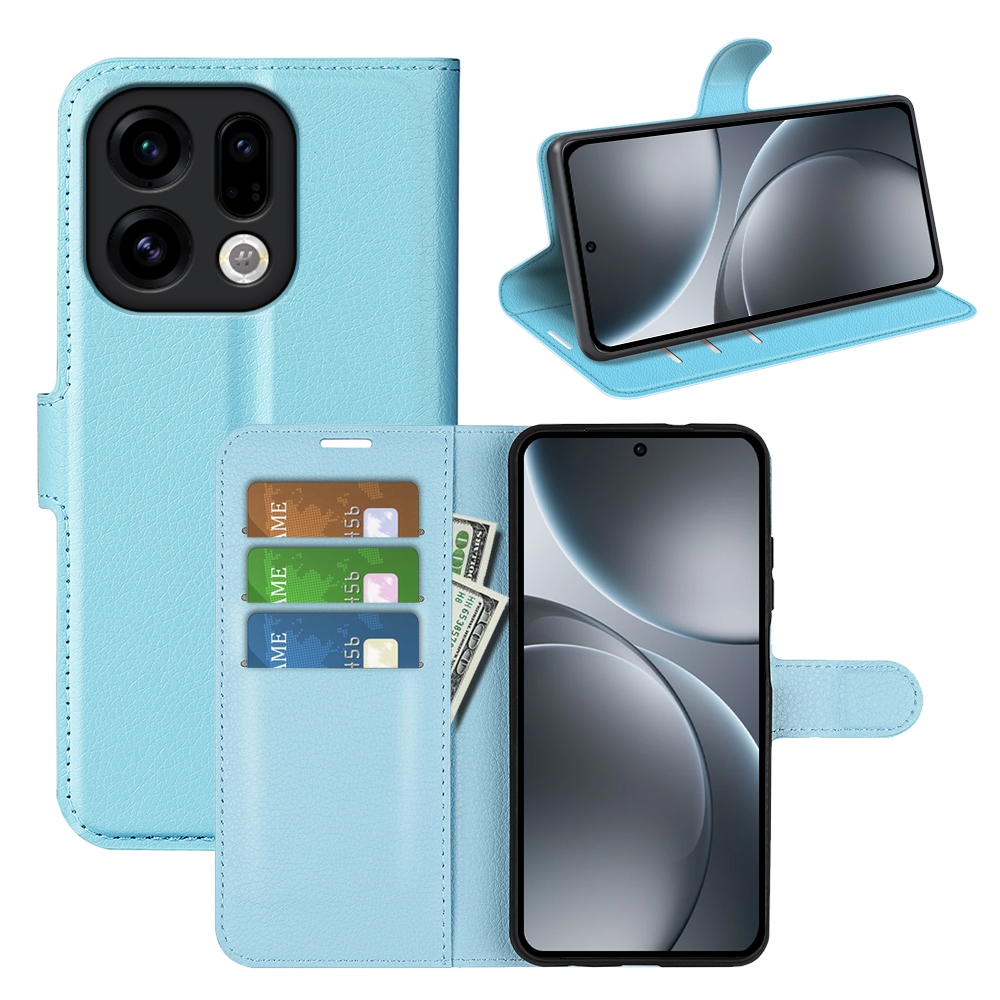 Litchi knížkové pouzdro na Oppo Find X9 5G - modré