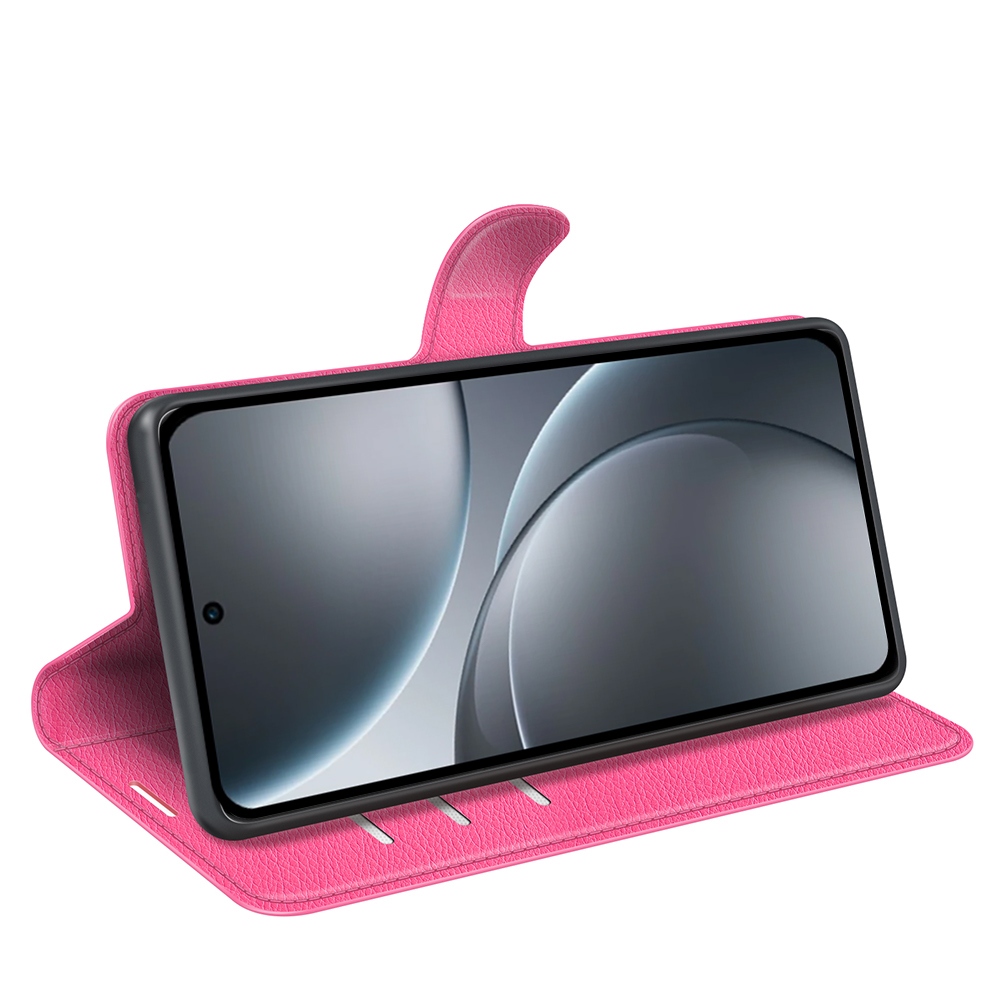 Litchi knížkové pouzdro na Oppo Find X9 5G - rose