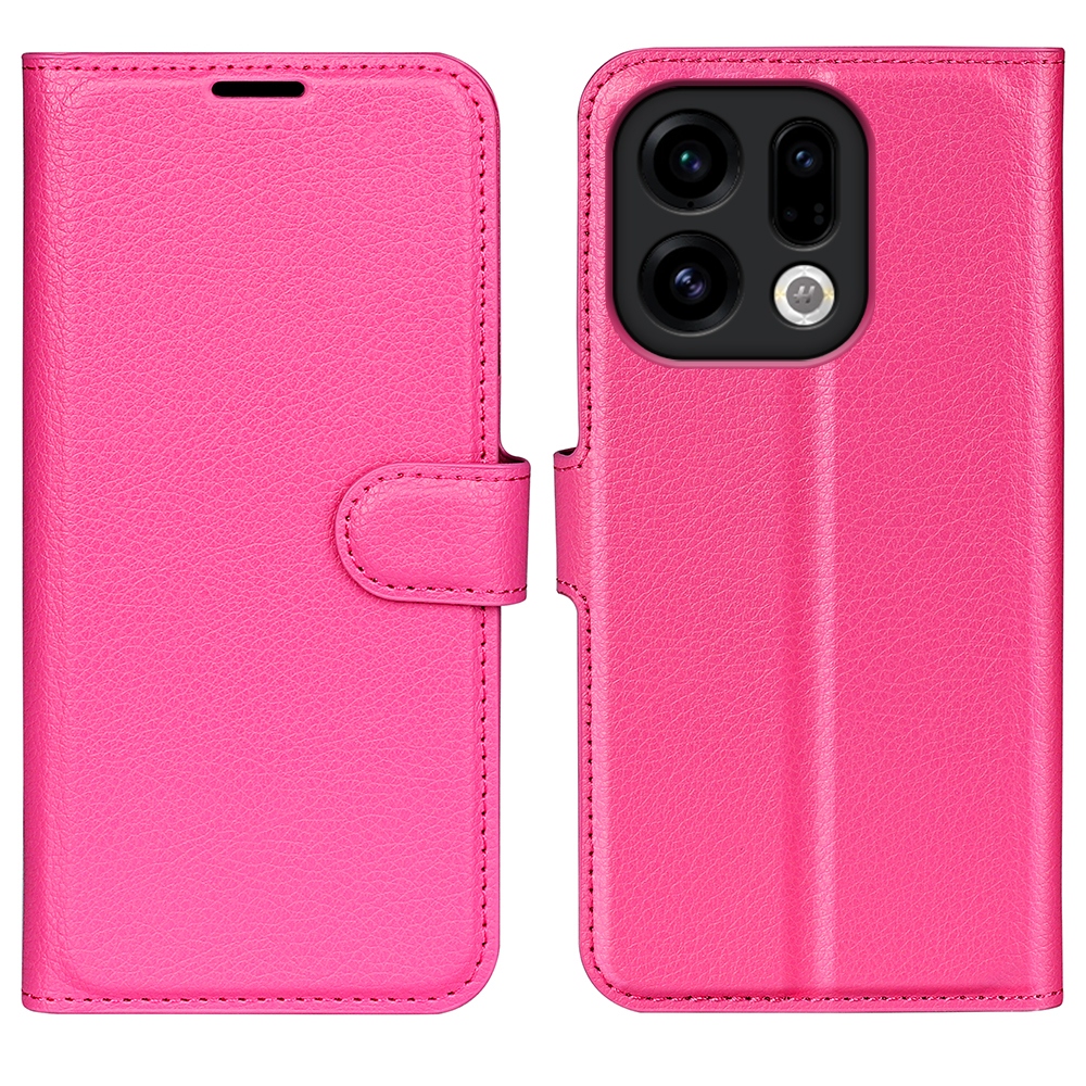 Litchi knížkové pouzdro na Oppo Find X9 5G - rose