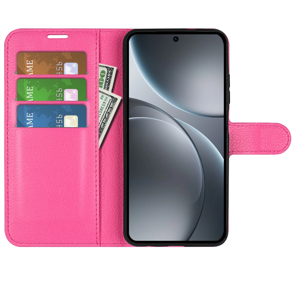 Litchi knížkové pouzdro na Oppo Find X9 5G - rose