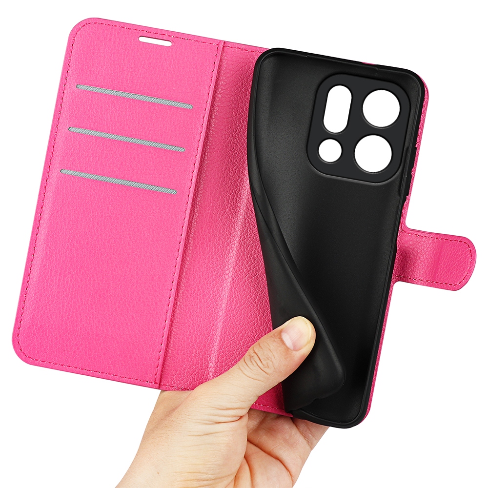 Litchi knížkové pouzdro na Oppo Find X9 5G - rose