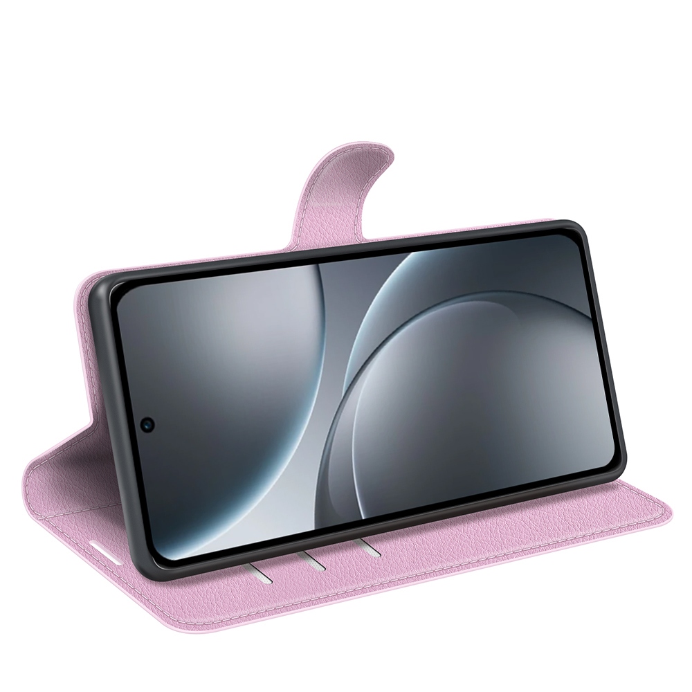 Litchi knížkové pouzdro na Oppo Find X9 5G - růžové