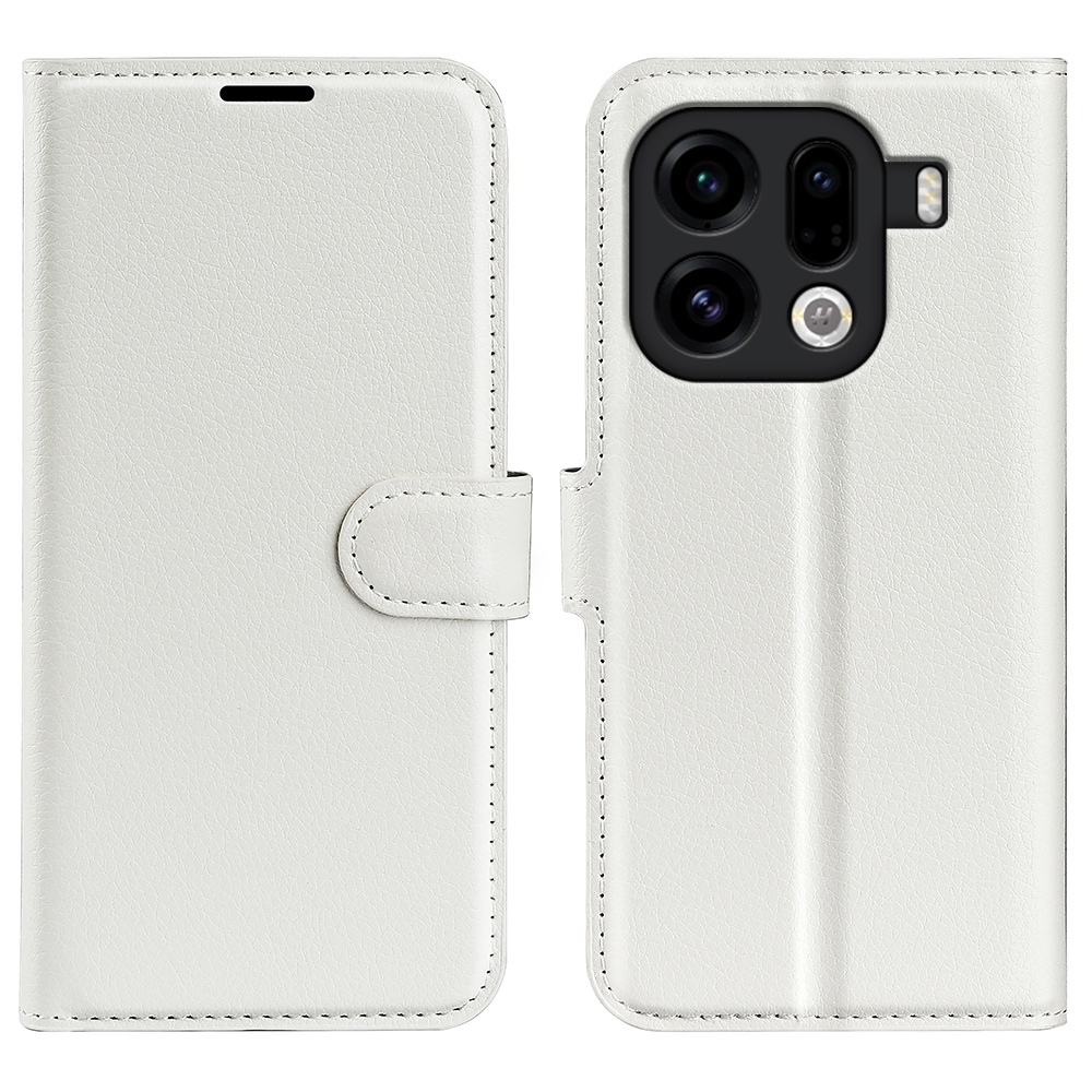 Litchi knížkové pouzdro na Oppo Find X9 Pro 5G - bílé