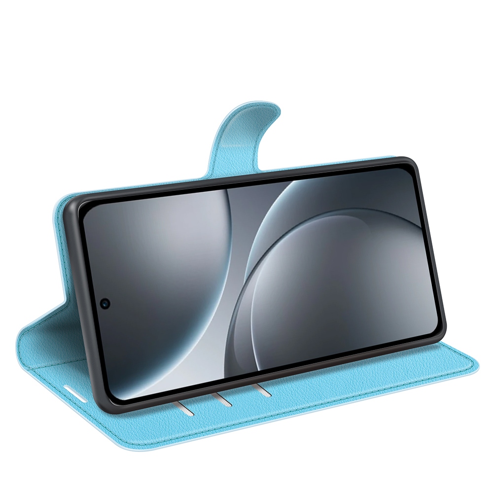 Litchi knížkové pouzdro na Oppo Find X9 Pro 5G - modré