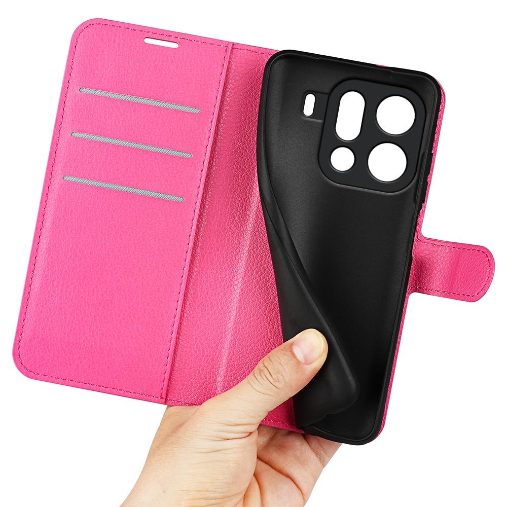 Litchi knížkové pouzdro na Oppo Find X9 Pro 5G - rose