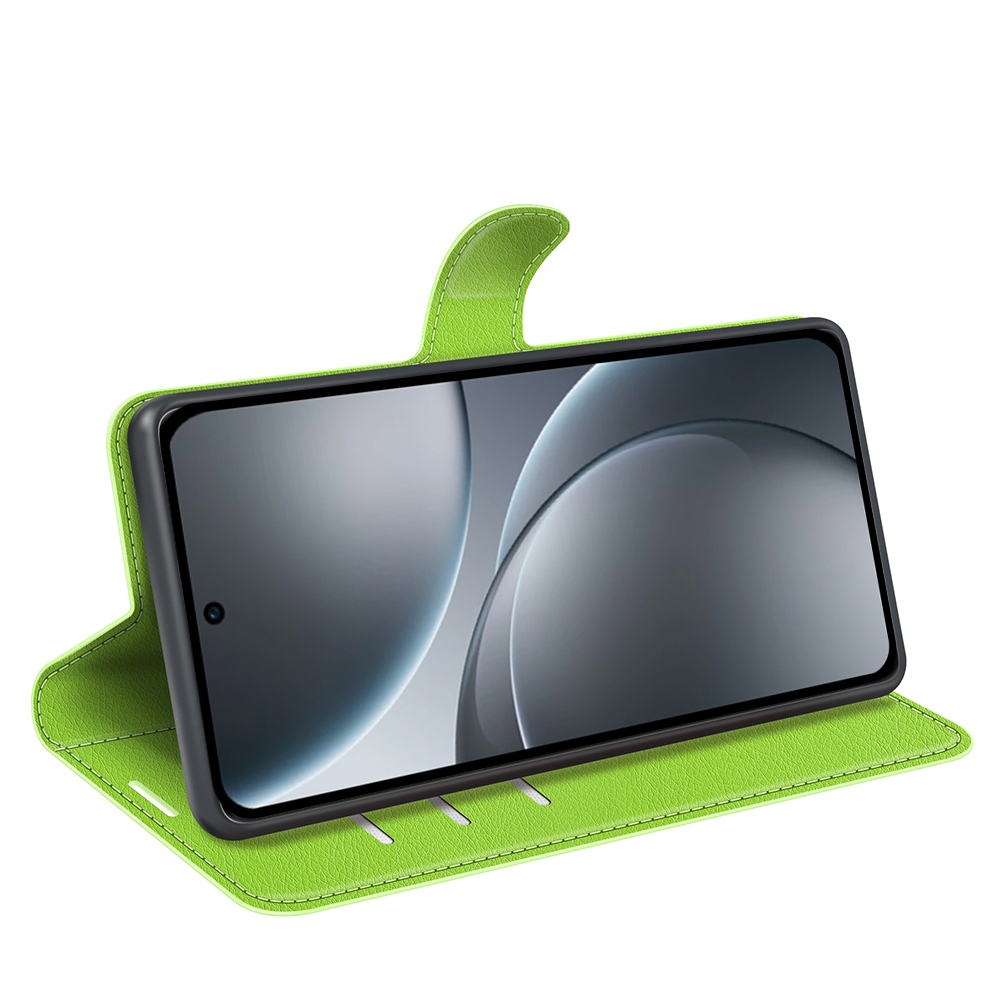 Litchi knížkové pouzdro na Oppo Find X9 Pro 5G - zelené