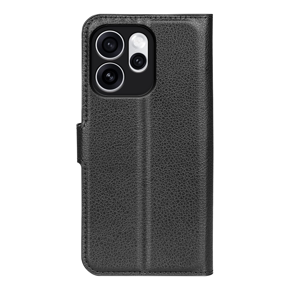 Litchi knížkové pouzdro na Oppo Reno 15 Pro 5G - černé