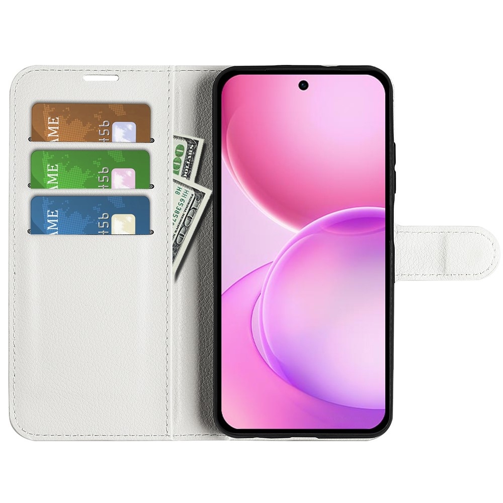 Litchi knížkové pouzdro na Oppo Reno 16 5G - bílé