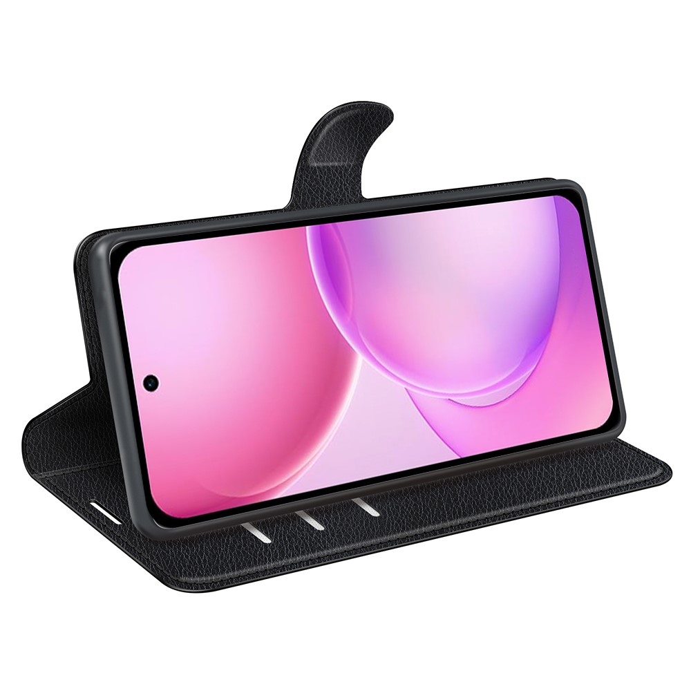 Litchi knížkové pouzdro na Oppo Reno 16 5G - černé