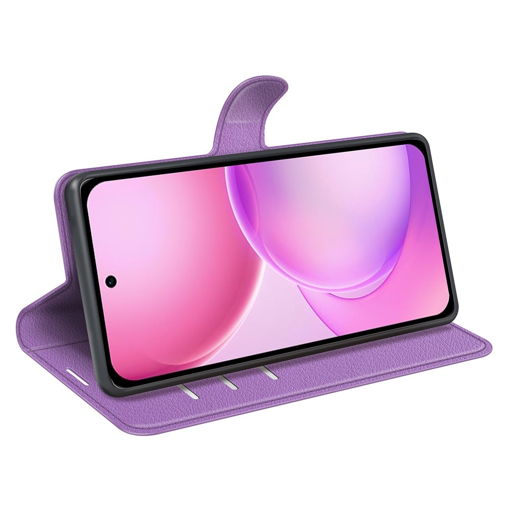 Litchi knížkové pouzdro na Oppo Reno 16 5G - fialové