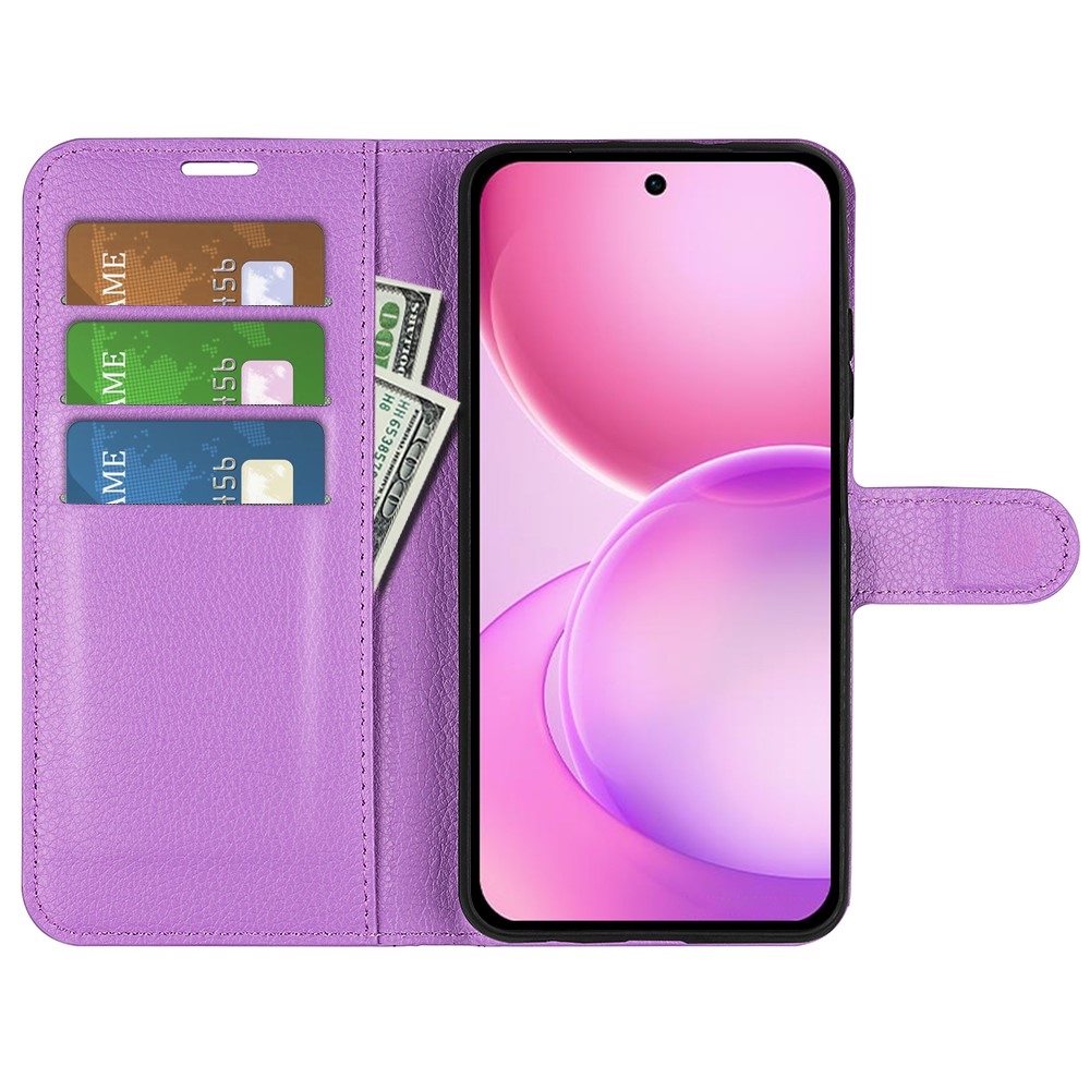 Litchi knížkové pouzdro na Oppo Reno 16 5G - fialové