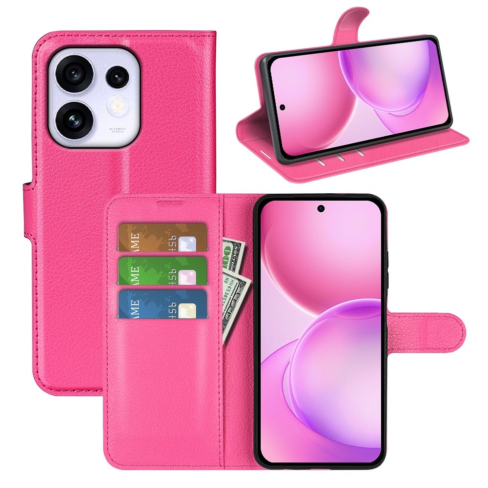 Litchi knížkové pouzdro na Oppo Reno 16 5G - rose