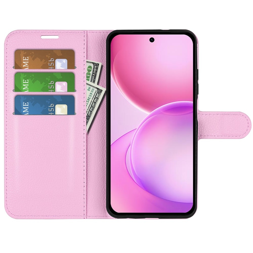 Litchi knížkové pouzdro na Oppo Reno 16 5G - růžové