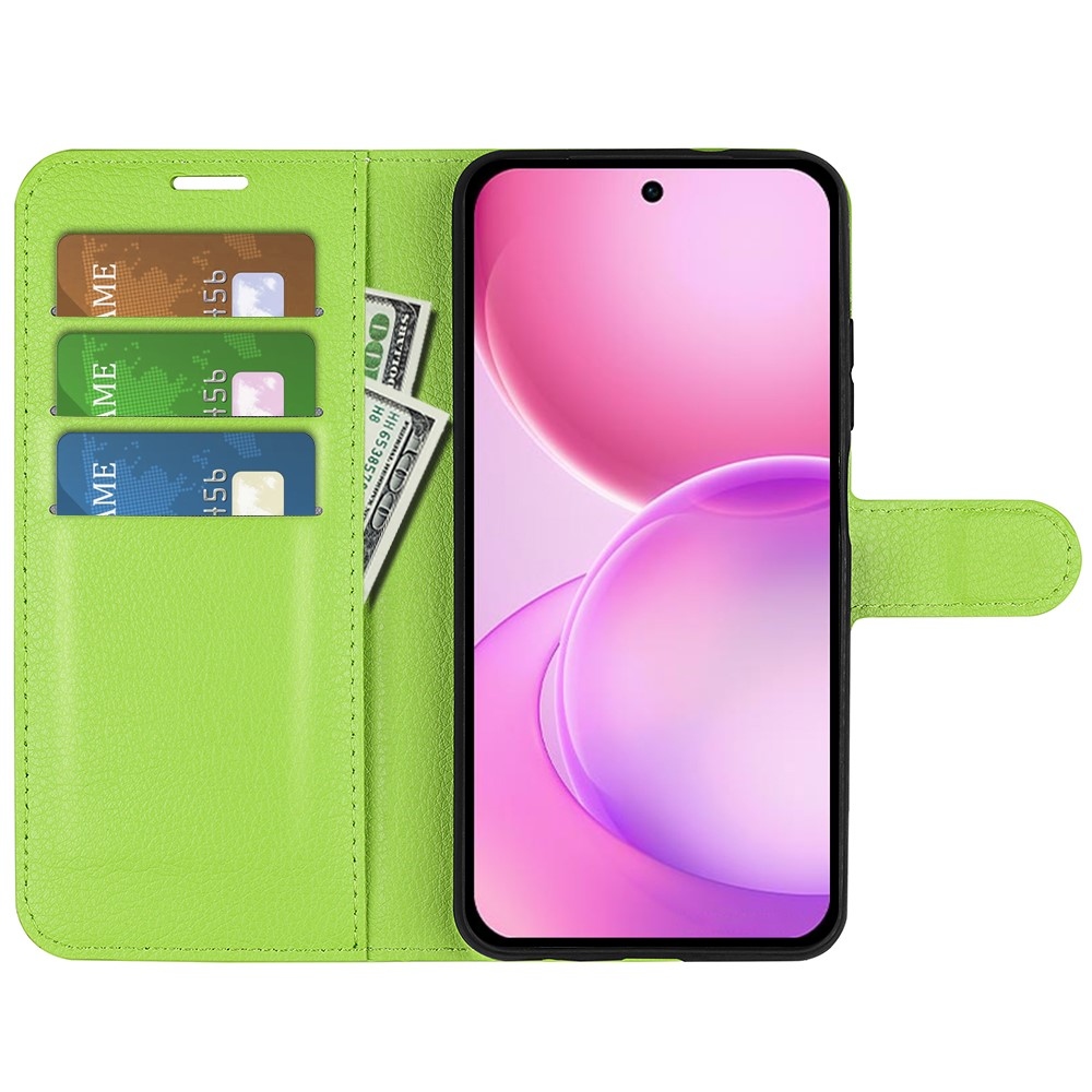 Litchi knížkové pouzdro na Oppo Reno 16 5G - zelené