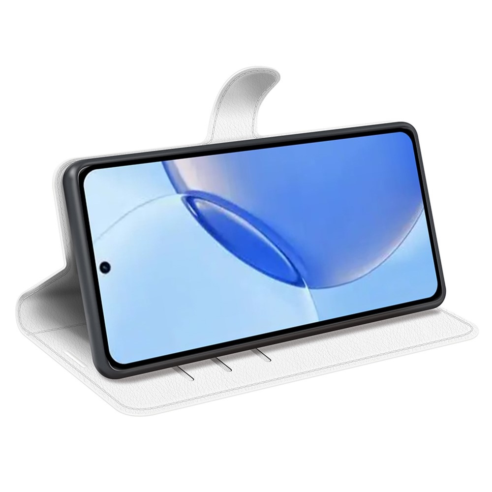 Litchi knížkové pouzdro na Realme 16 Pro 5G - bílé
