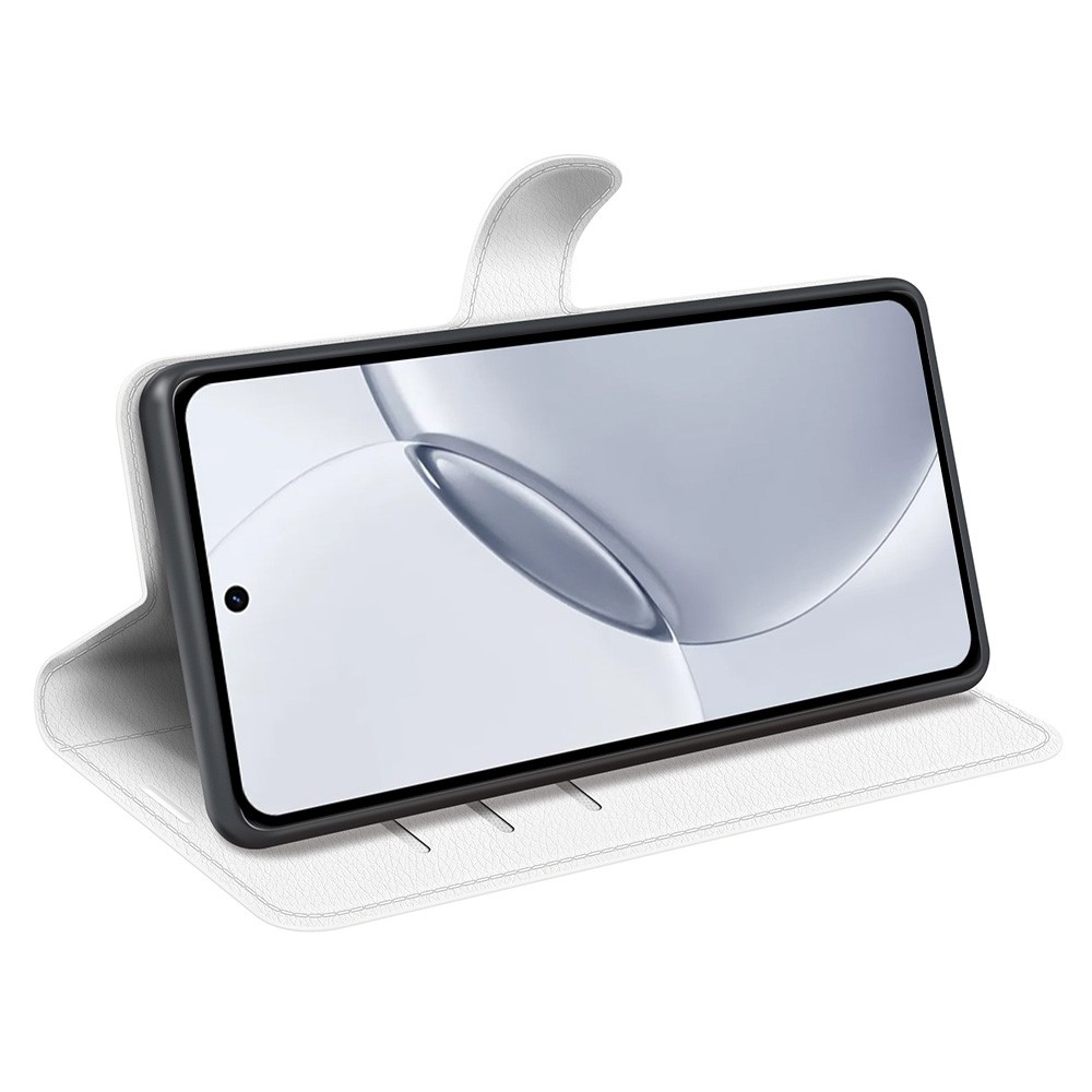 Litchi knížkové pouzdro na Realme 16 Pro+ 5G - bílé