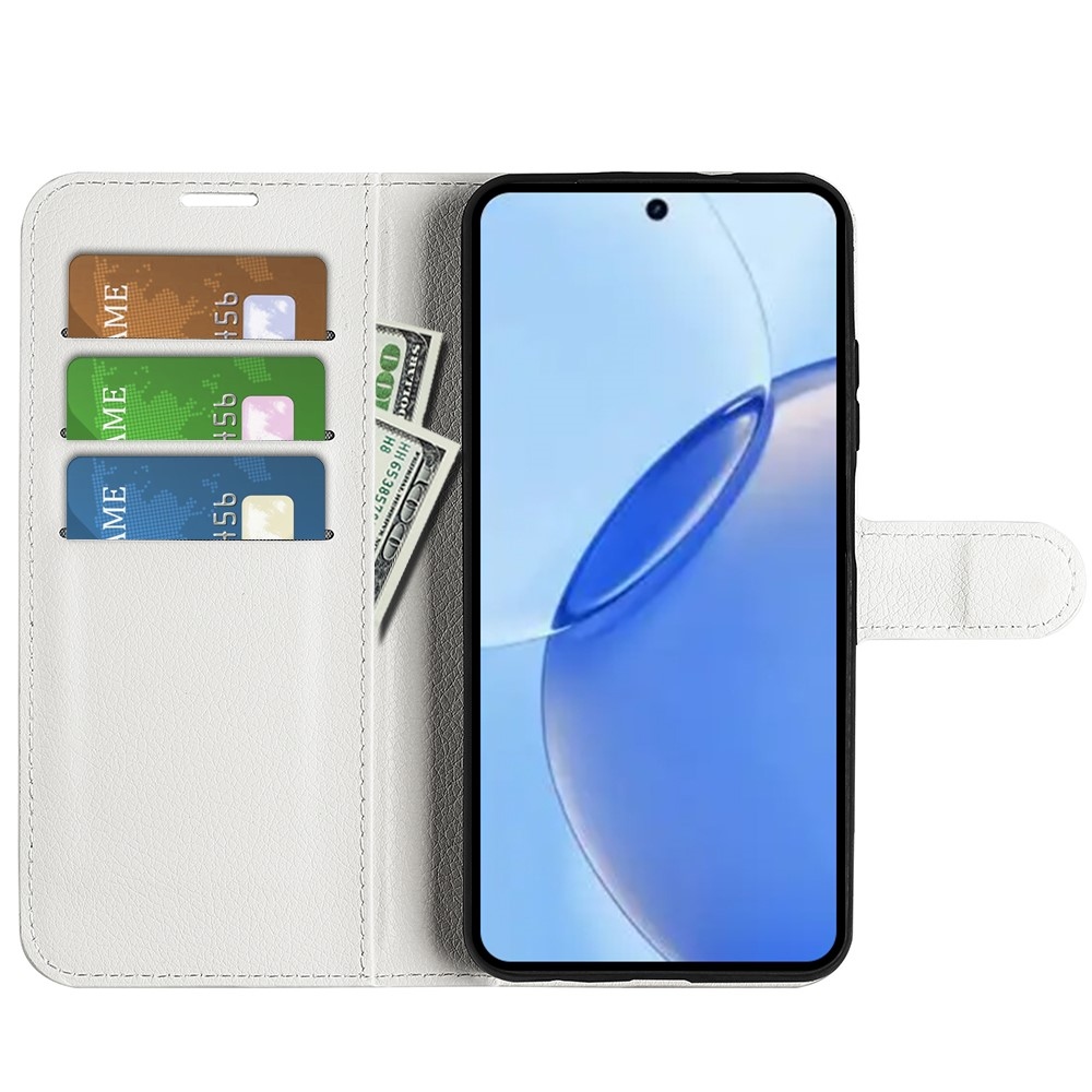 Litchi knížkové pouzdro na Realme 16 Pro 5G - bílé