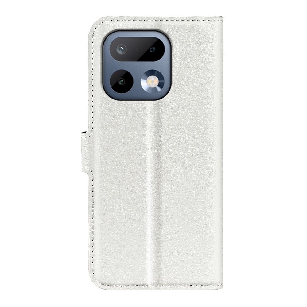 Litchi knížkové pouzdro na Realme 16 Pro 5G - bílé