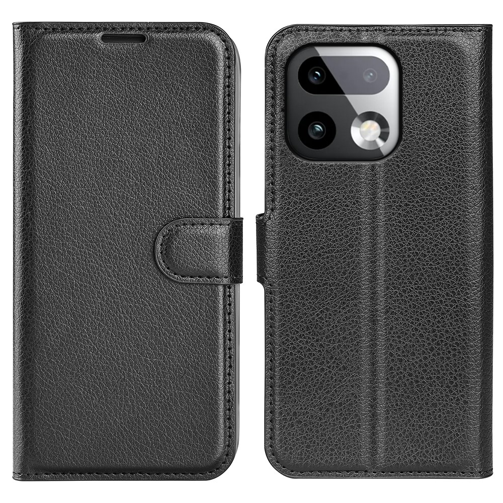 Litchi knížkové pouzdro na Realme 16 Pro+ 5G - černé