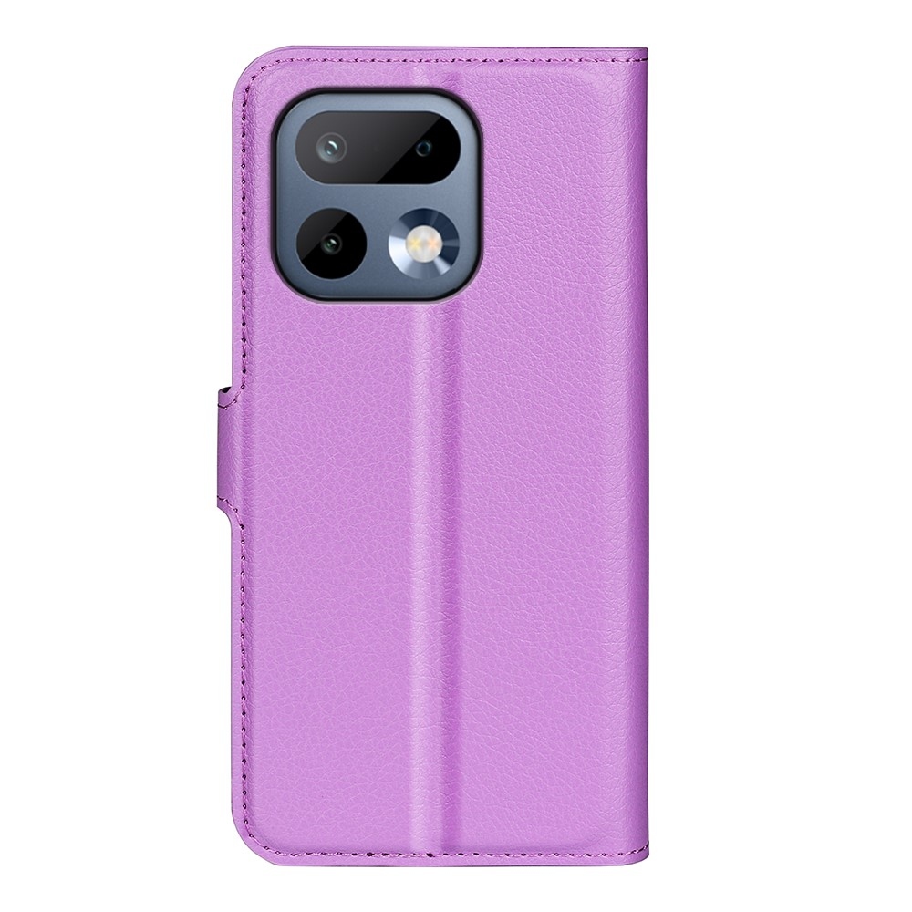 Litchi knížkové pouzdro na Realme 16 Pro 5G - fialové