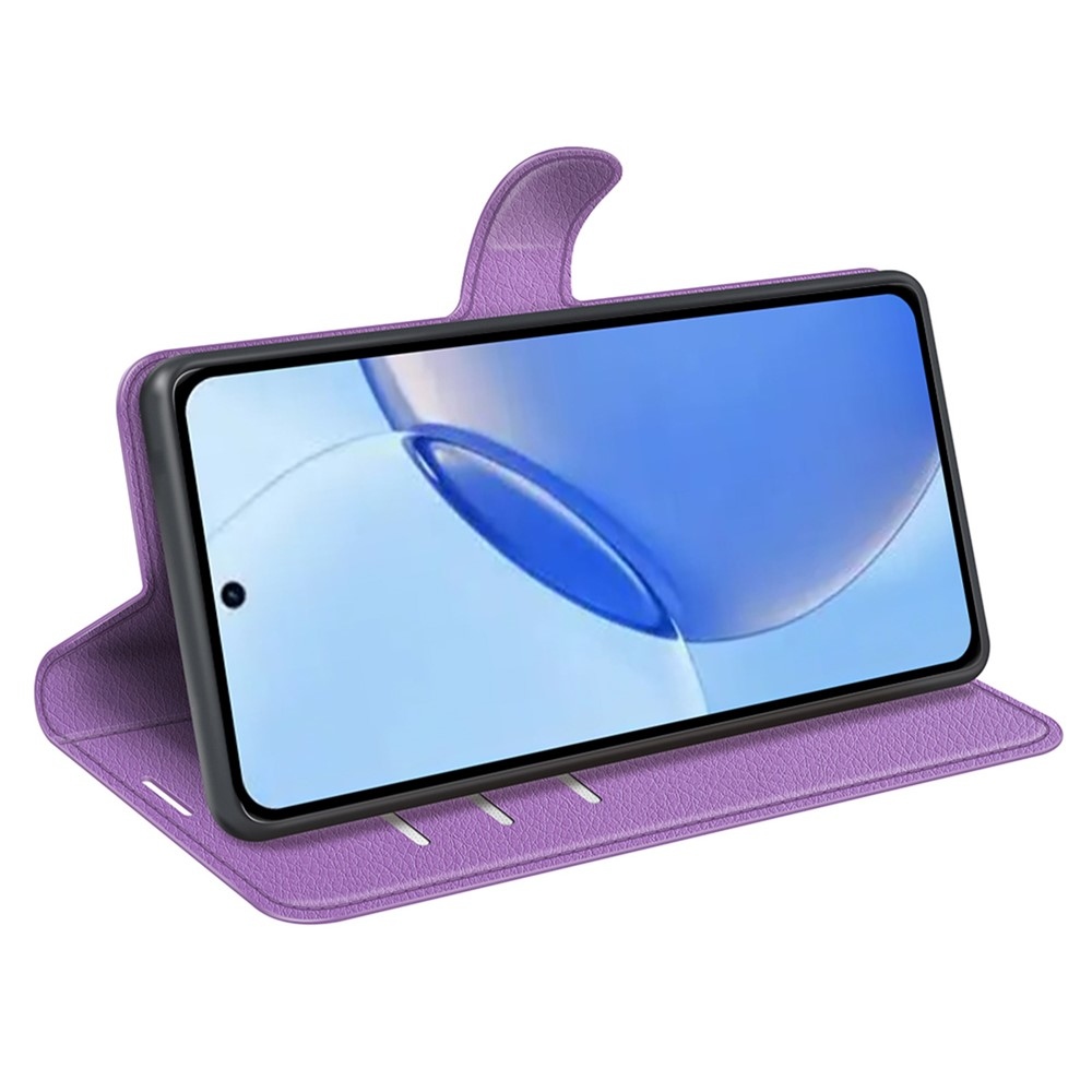 Litchi knížkové pouzdro na Realme 16 Pro 5G - fialové