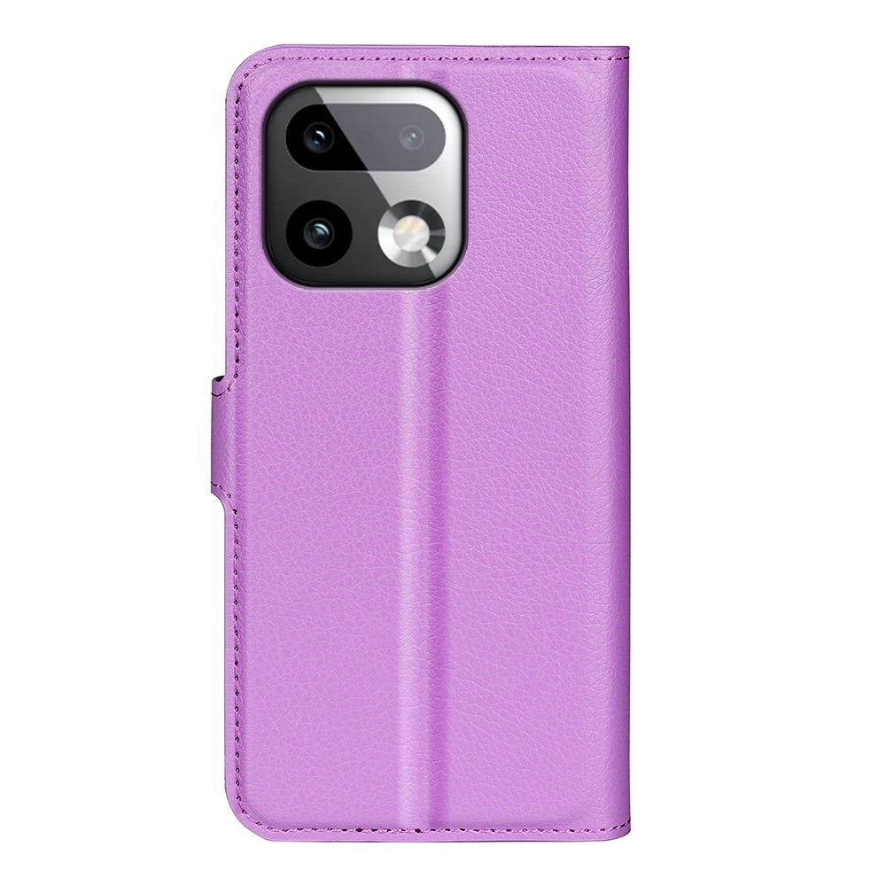 Litchi knížkové pouzdro na Realme 16 Pro+ 5G - fialové