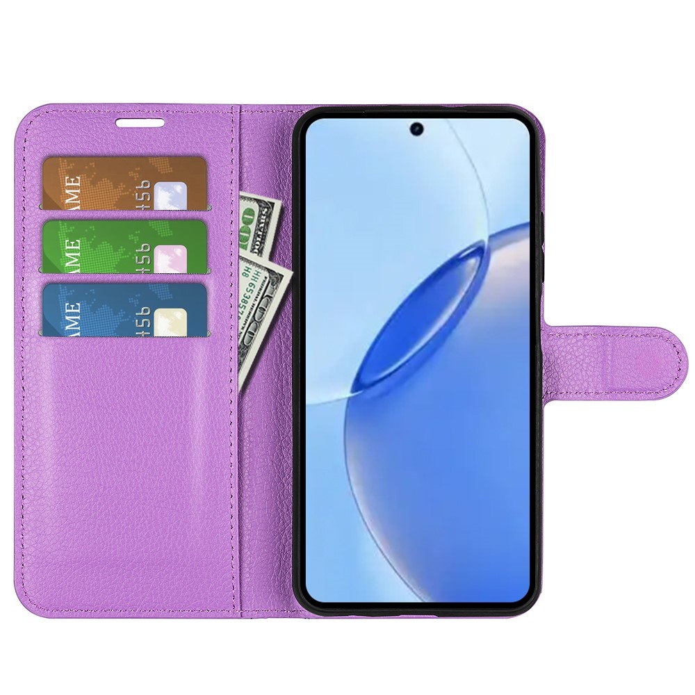 Litchi knížkové pouzdro na Realme 16 Pro 5G - fialové