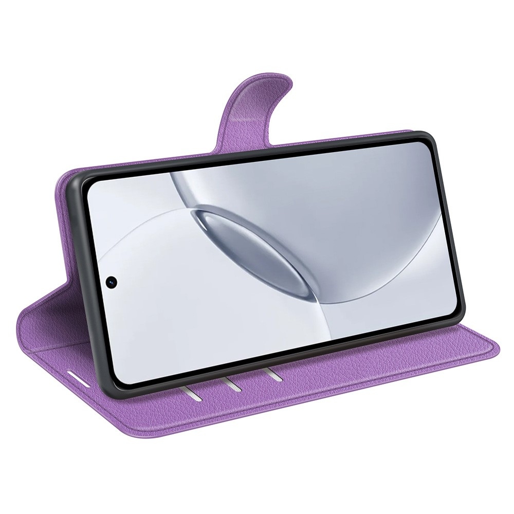 Litchi knížkové pouzdro na Realme 16 Pro+ 5G - fialové