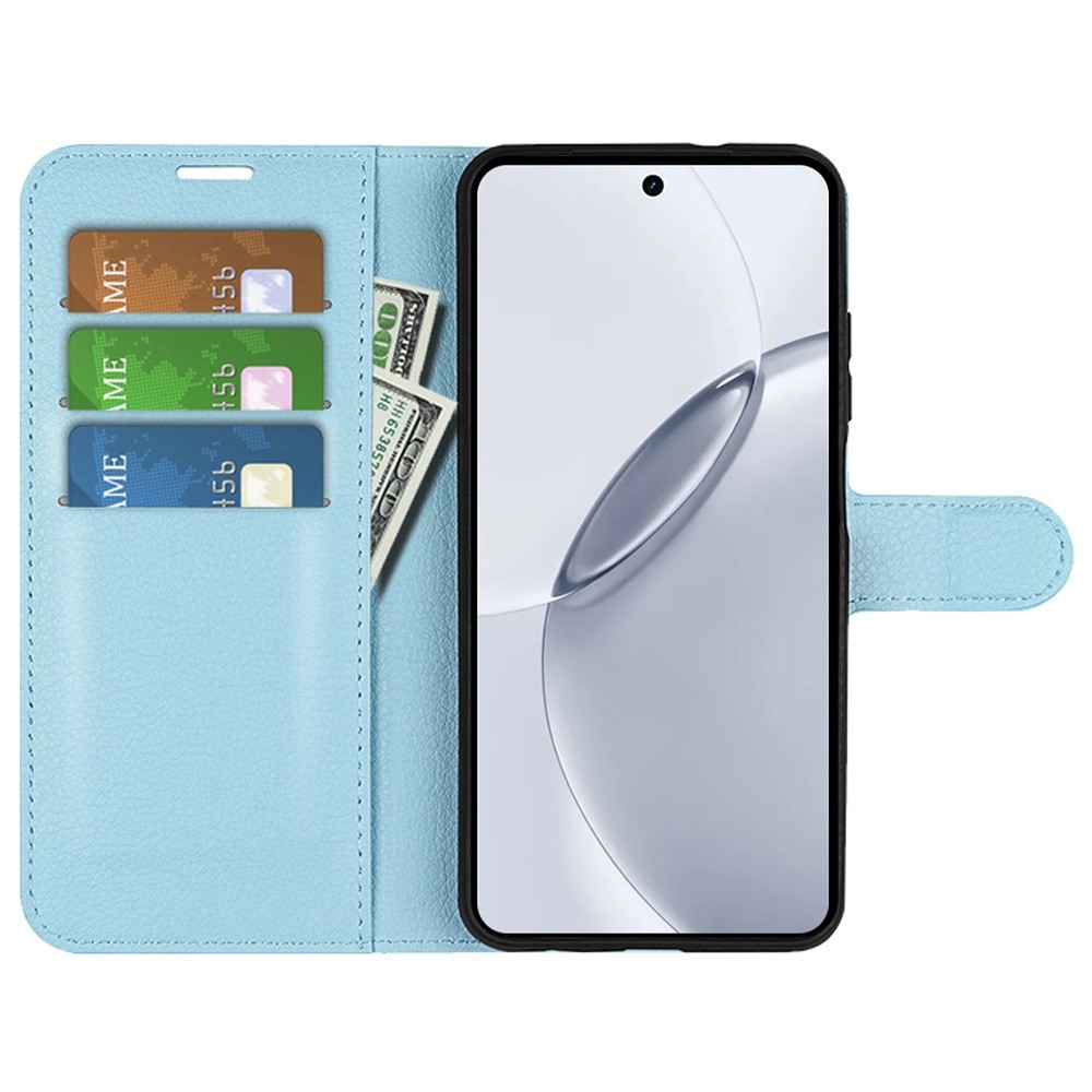Litchi knížkové pouzdro na Realme 16 Pro+ 5G - modrý