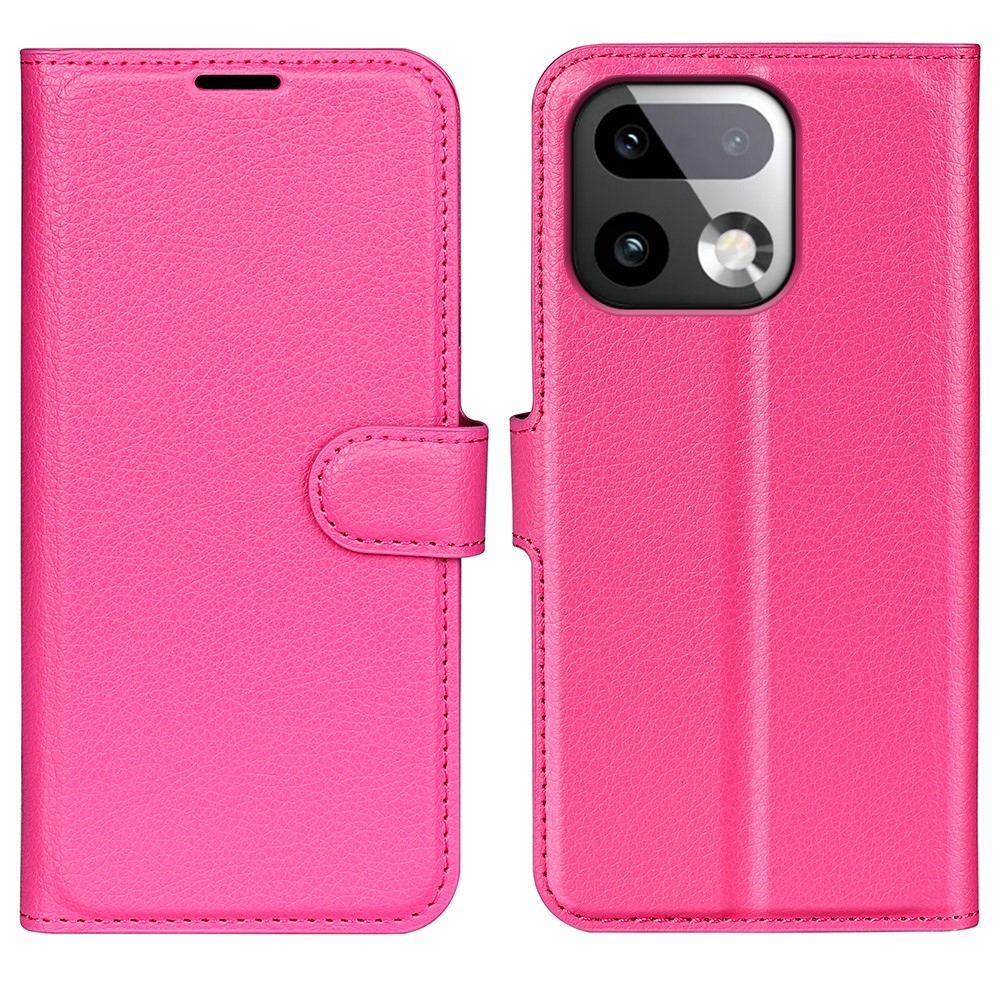 Litchi knížkové pouzdro na Realme 16 Pro+ 5G - rose