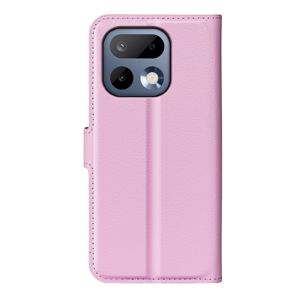 Litchi knížkové pouzdro na Realme 16 Pro 5G - růžové