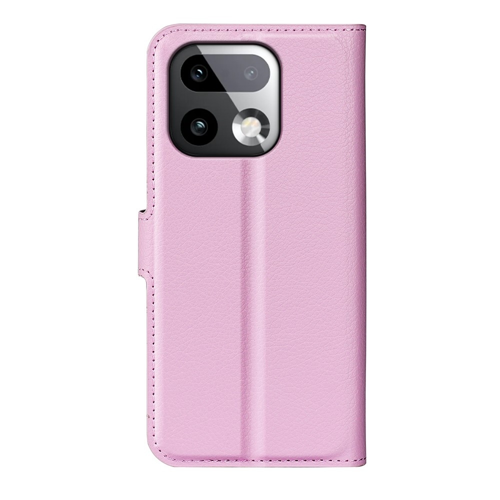 Litchi knížkové pouzdro na Realme 16 Pro+ 5G - růžové