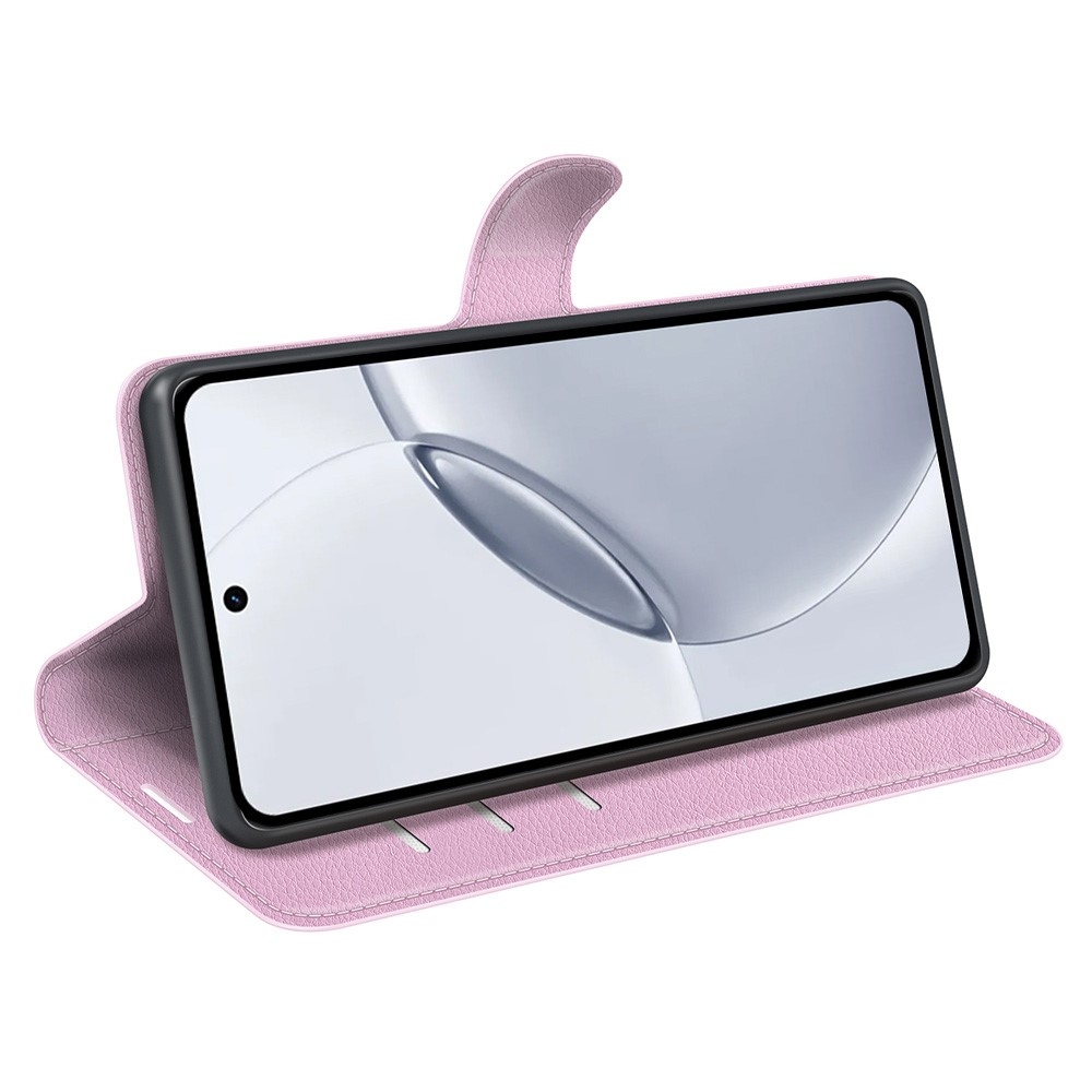 Litchi knížkové pouzdro na Realme 16 Pro+ 5G - růžové