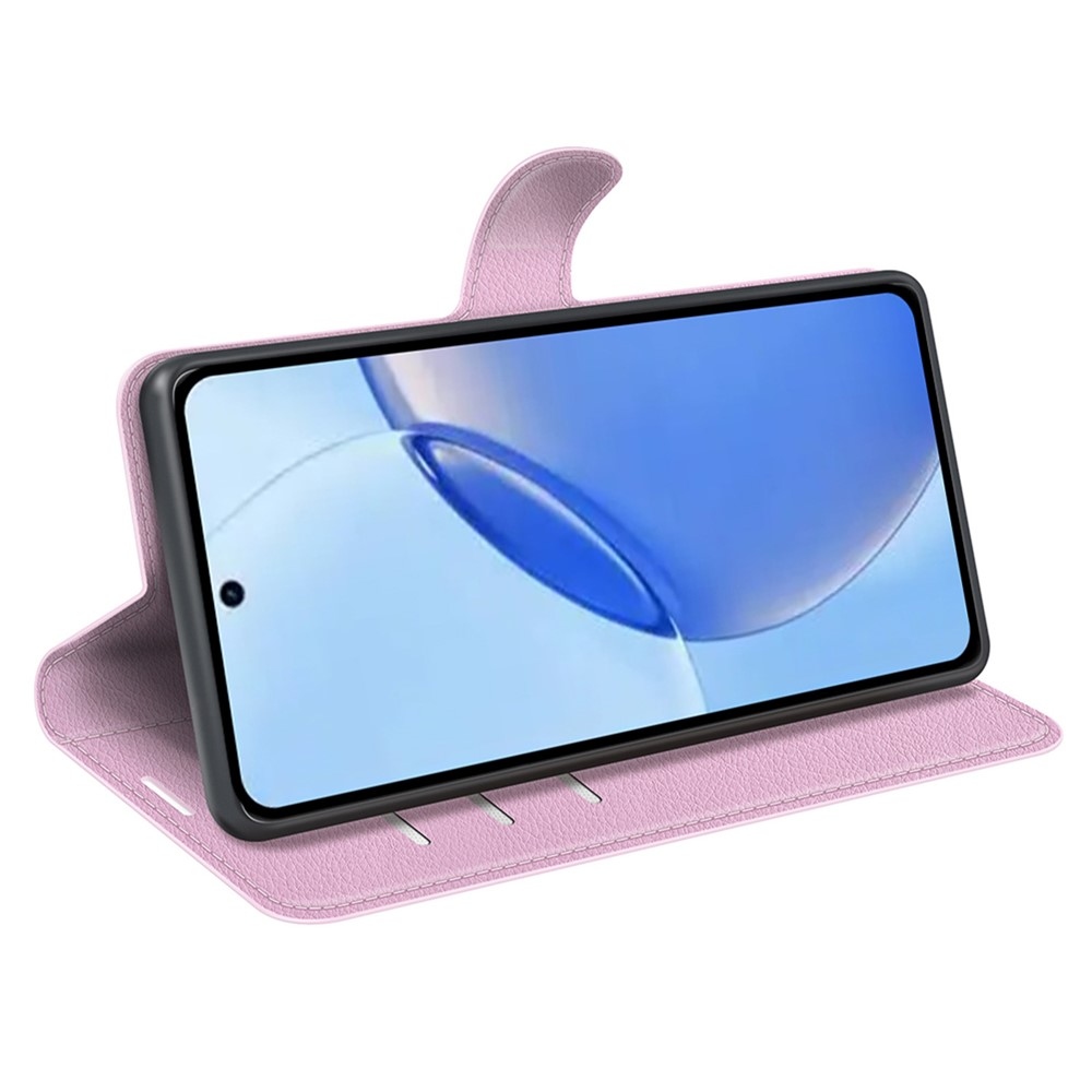 Litchi knížkové pouzdro na Realme 16 Pro 5G - růžové