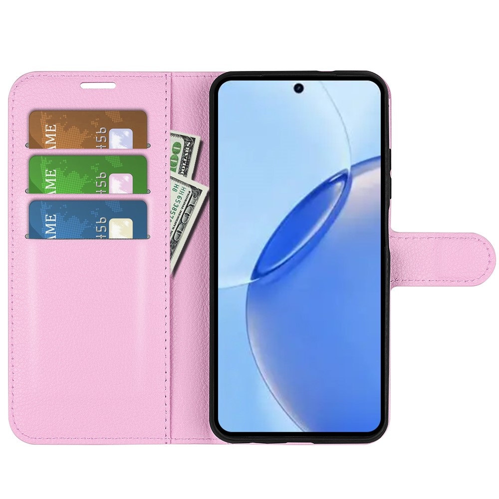 Litchi knížkové pouzdro na Realme 16 Pro 5G - růžové