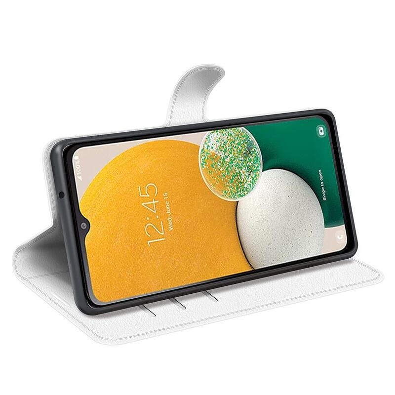 Litchi knížkové pouzdro na Samsung Galaxy A14 4G/5G - bílé