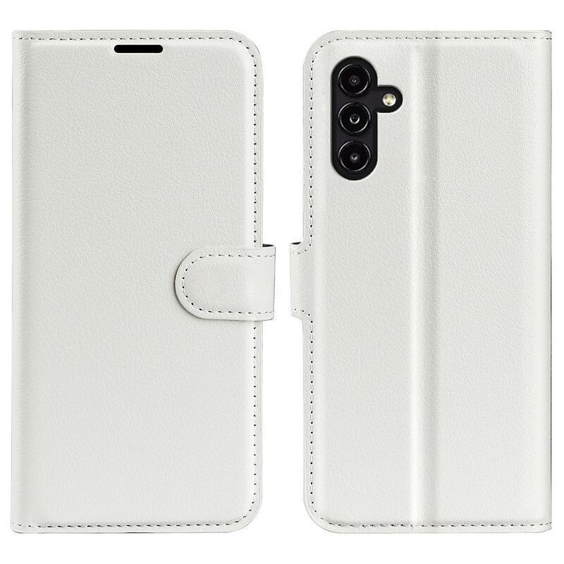Litchi knížkové pouzdro na Samsung Galaxy A14 4G/5G - bílé