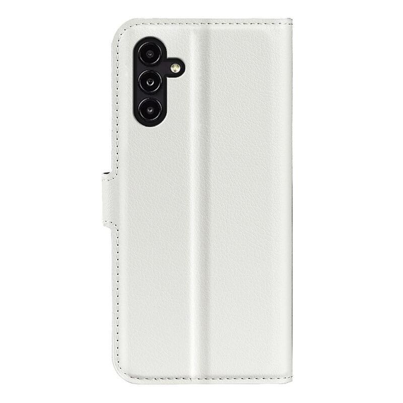 Litchi knížkové pouzdro na Samsung Galaxy A14 4G/5G - bílé