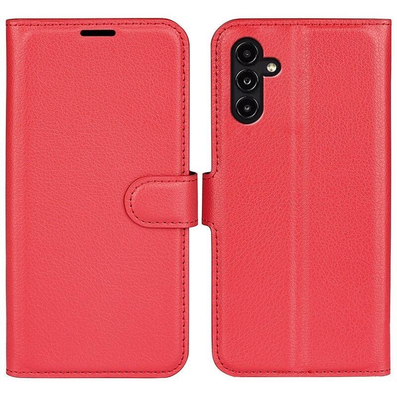 Litchi knížkové pouzdro na Samsung Galaxy A14 4G/5G - červené