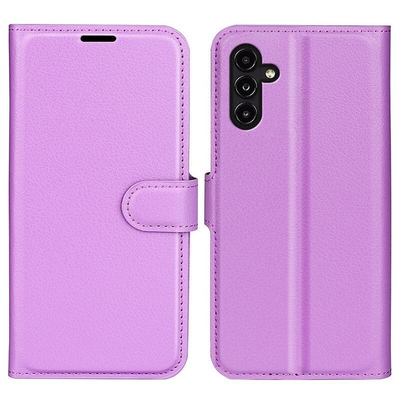 Litchi knížkové pouzdro na Samsung Galaxy A14 4G/5G - fialové