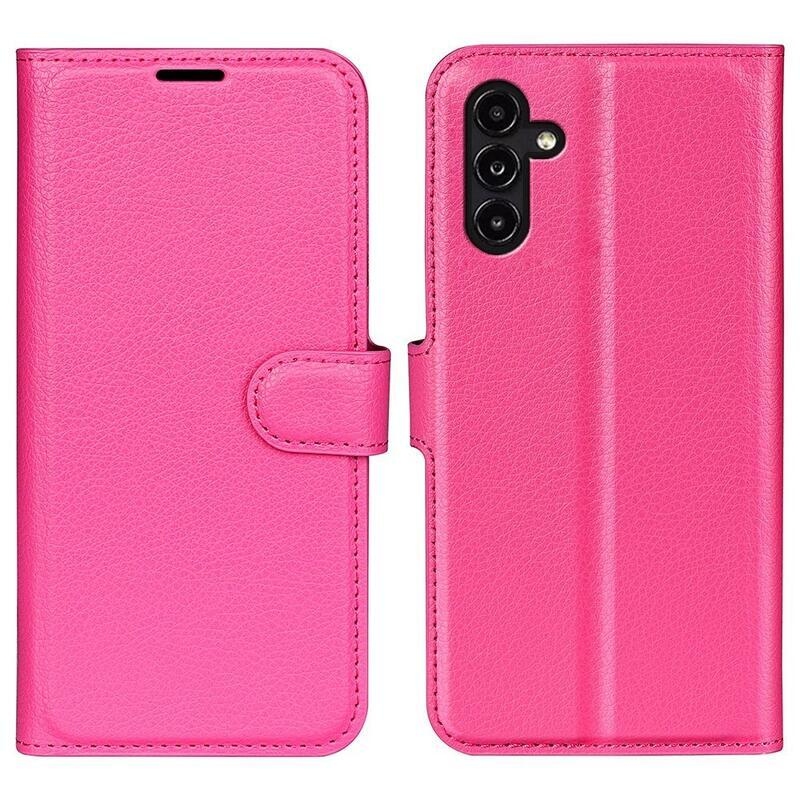 Litchi knížkové pouzdro na Samsung Galaxy A14 4G/5G - rose