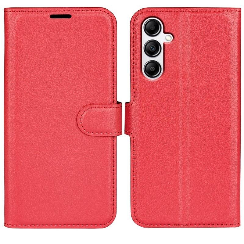 Litchi knížkové pouzdro na Samsung Galaxy A34 5G - červené