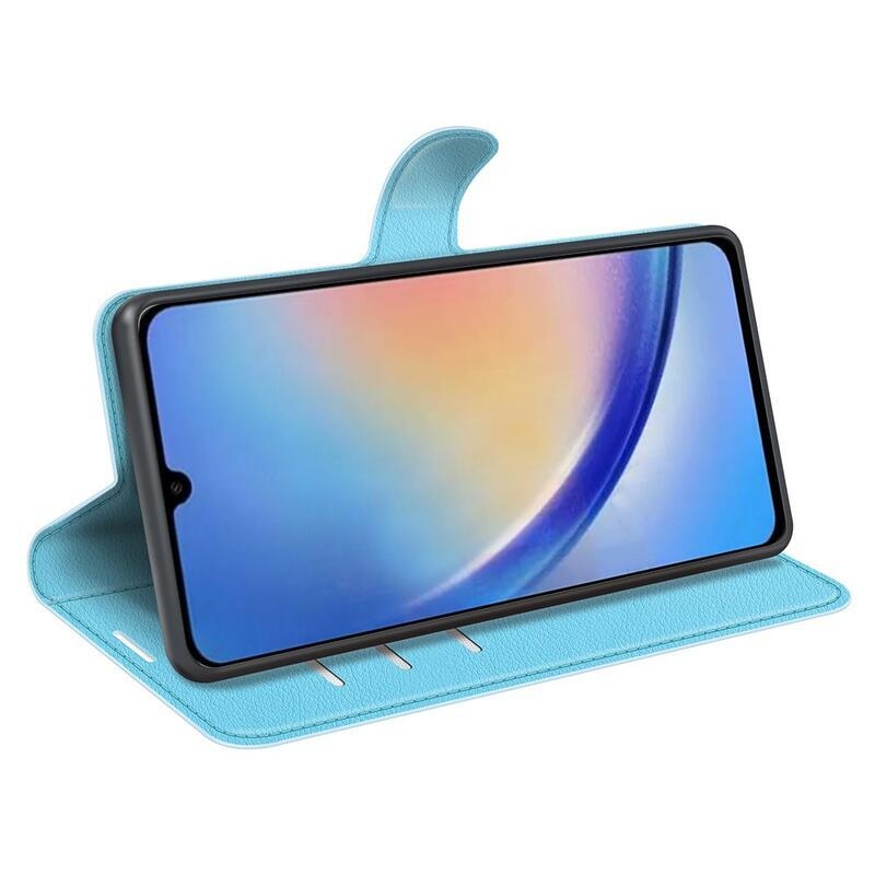 Litchi knížkové pouzdro na Samsung Galaxy A34 5G - modré
