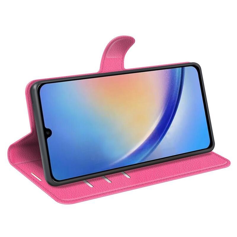 Litchi knížkové pouzdro na Samsung Galaxy A34 5G - rose