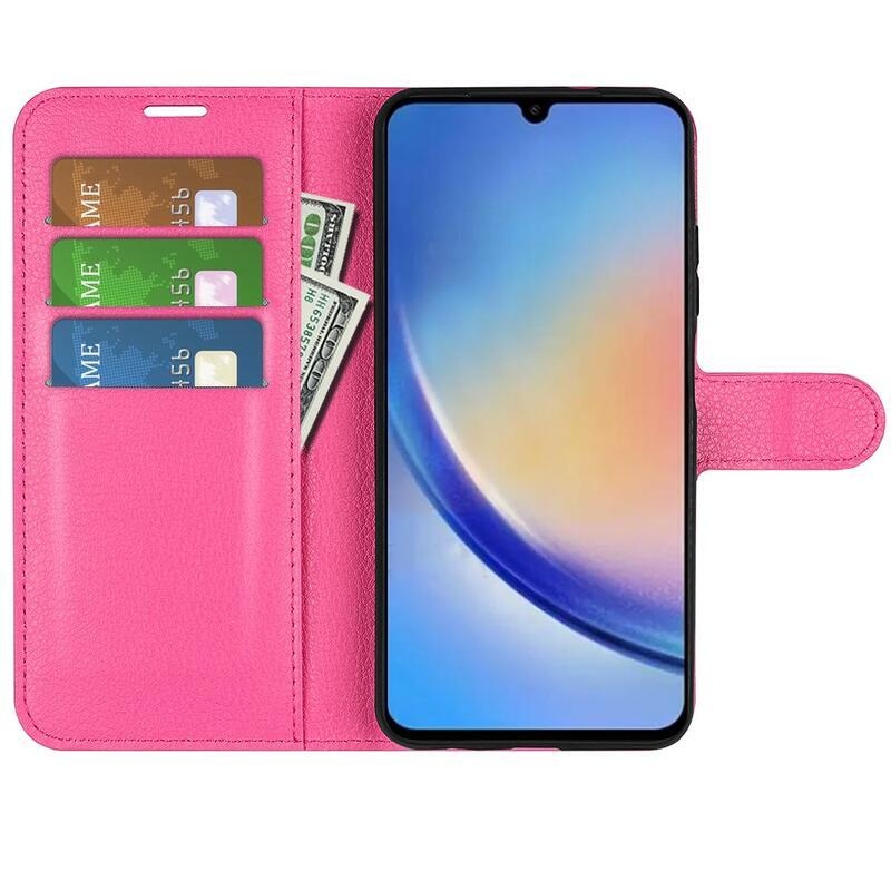 Litchi knížkové pouzdro na Samsung Galaxy A34 5G - rose