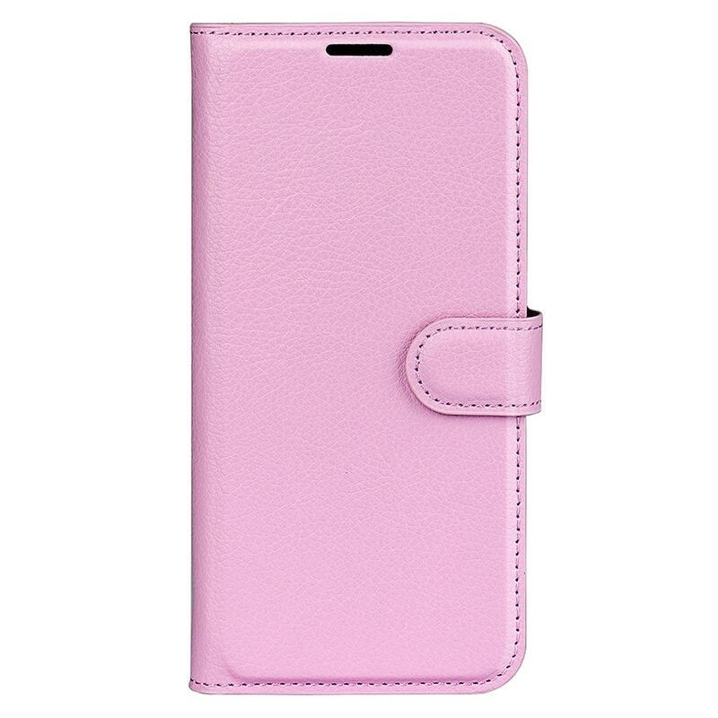 Litchi knížkové pouzdro na Samsung Galaxy A34 5G - růžové